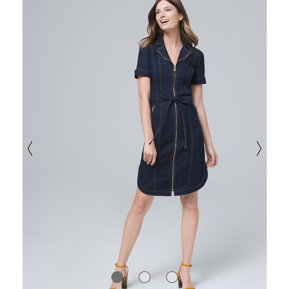 White House Black Market Zippered Denim Dress